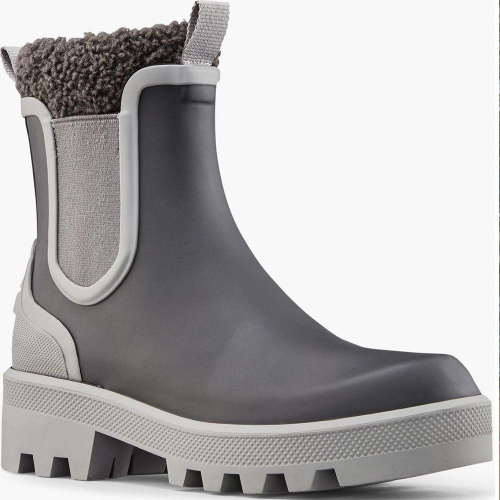 Cougar Gray and Cream Ankle Boots